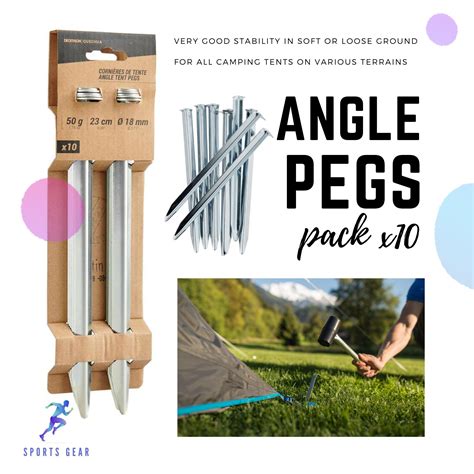 Quechua สมอ สมอบก สำหรับพื้นนิ่มหรือพื้นร่วน 10 ตัว Pack Of 10 Angle