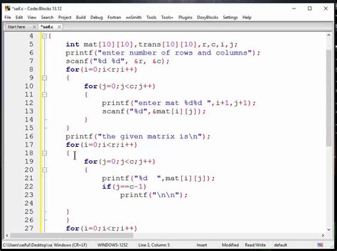 C Programming Bangla Tutorial 31 Find The Transpose Of A Matrix Youtube