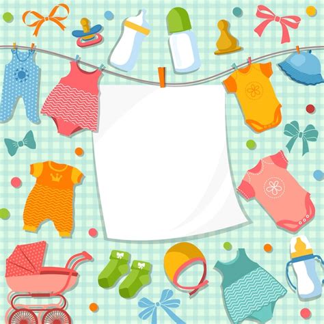 Premium Vector Cute Frame For Scrapbook New Born Baby