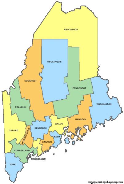 Maine Counties Map - Maine • mappery