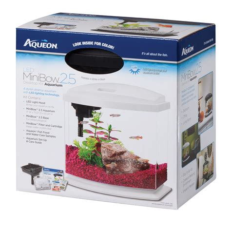 Aqueon Gallon Minibow Led Desktop Fish Aquarium Kit Black Petco