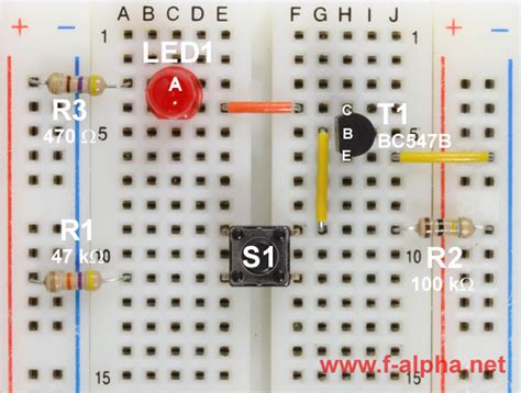 f-alpha.net: Experiment 1 - Transistor Circuit