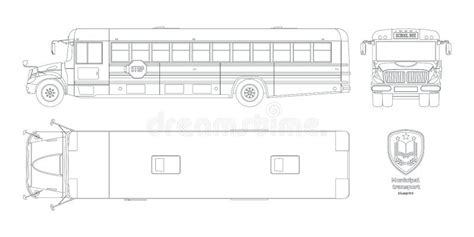 Dibujo De Autob S Escolar Aislado Esquema Del Transporte Municipal