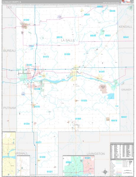 La Salle County Wall Map - Premium - MarketMAPS