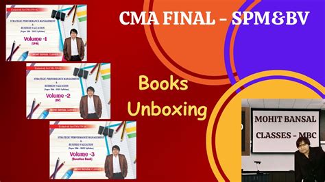 SPM BV BOOKS UNBOXING CMA FINAL SPM BV BOOKS BY MOHIT BANSAL CLASSES