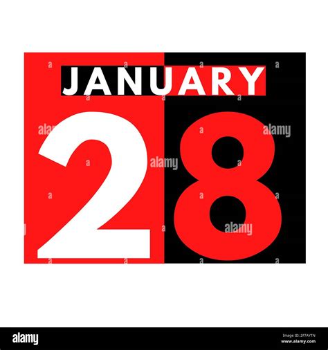 January 28 . Flat daily calendar icon .date ,day, month .calendar for ...