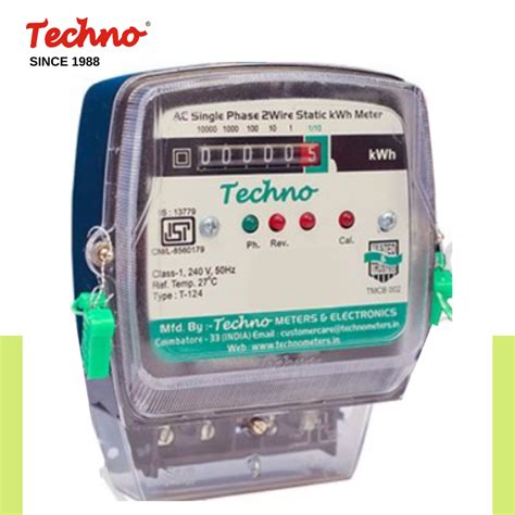 Techno Single Phase Static Energy Meter Model Name Number Tmcb