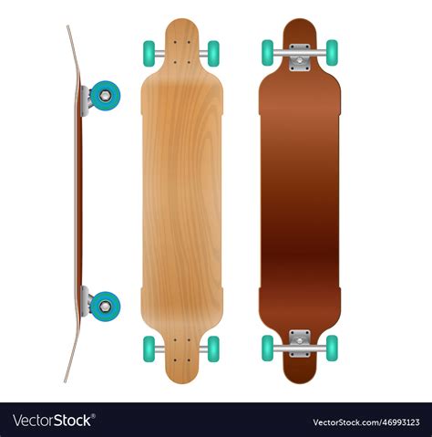 Set Of Realistic Skateboard Deck Template Isolated