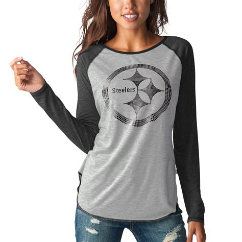 Pittsburgh Steelers Touch By Alyssa Milano Women S Line Drive Long Sleeve Raglan T Shirt