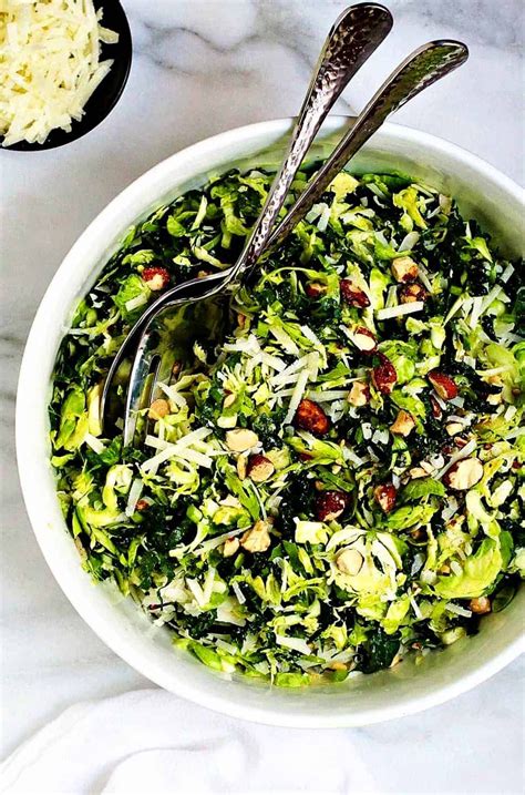 Kale And Brussels Sprout Salad Is A Tangy Creamy Salad Thats Not Only