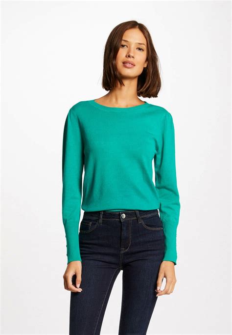 Morgan Long Sleeved With Round Neck Pullover Mottled Green Vert