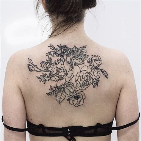 Garden roses and anemones tattoo - Tattoogrid.net