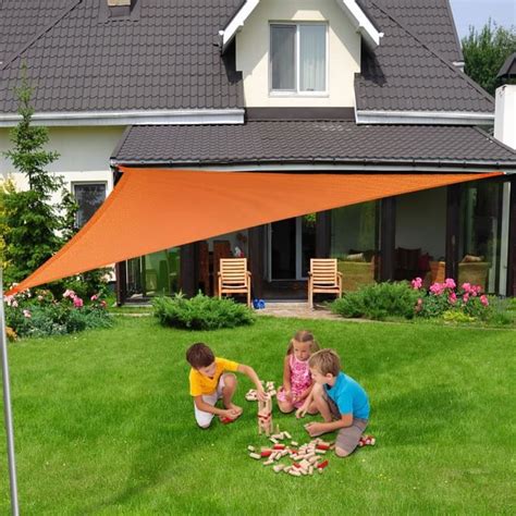 Voile Ombrage 5x5x5 m Orange Triangulaire matière imperméable