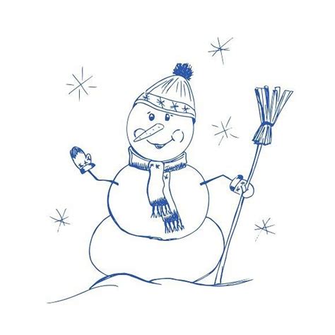 Snowman, hand drawing, vector