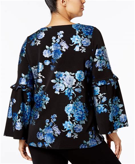 Alfani Plus Size Metallic Floral Print Top Created For Macys Macys