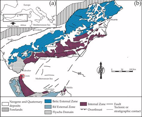 Geological Map Of The Betic Rif Cordillera A Location Of The Orogen