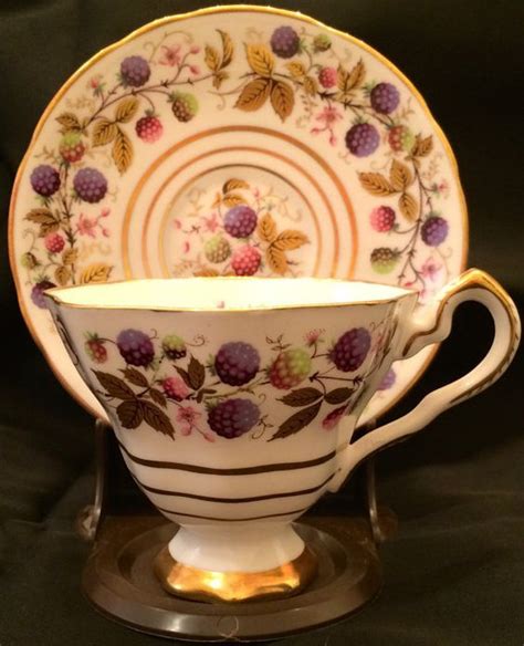 Vintage Royal Stafford Golden Bramble Tea Cup And Saucer Set England