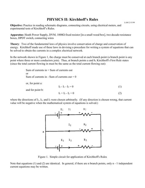 Physics Ii Kirchhoff`s Rules