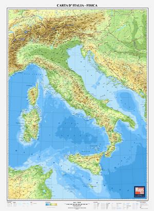 Mappa Murale D Italia Fisica