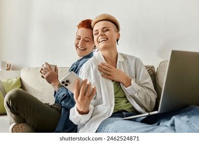 Two Women Lesbian Couple Short Hair Stock Photo Shutterstock