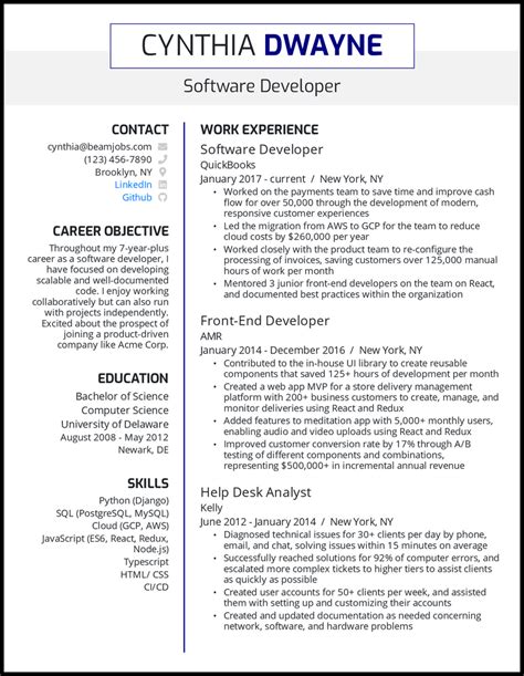 25 Software Engineer Resume Examples Designed For 2024