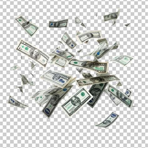 Premium Psd Dollars Money Rain Hundreds Of Dollars Falling From