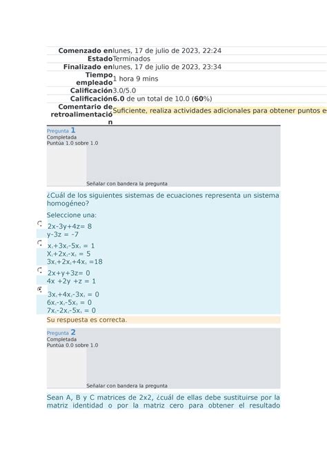 Algebra Lineal Semana Utel Studocu