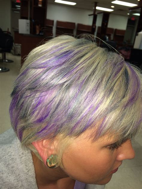 Funky Fun Hair Purple Hair Highlights Short Purple Hair Pixie Hair Color