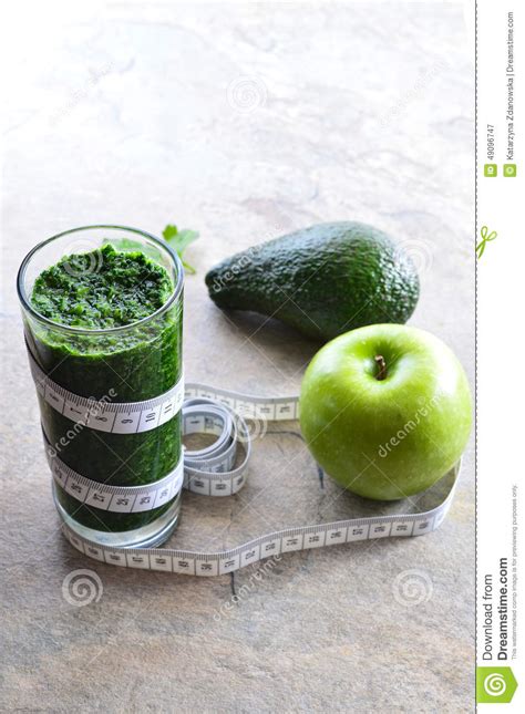 Healthy Smoothie Avocado Parsley Apple Spinach Stock Image Image