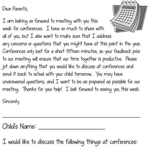 Parent Teacher Conference Letter How To Make The Most Of Parent