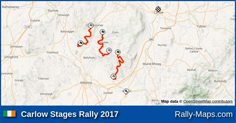 Streckenverlauf Carlow Stages Rally 2017 RallyeKarte De