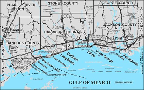 Map Of Mississippi Gulf Coast - Maping Resources