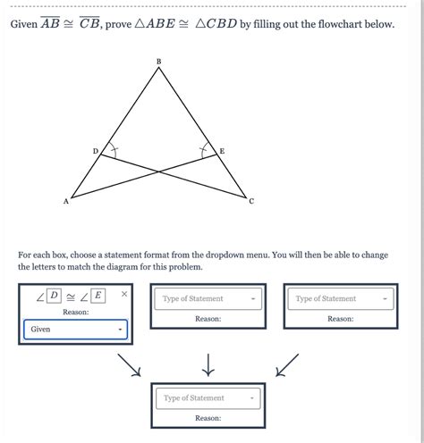 Solved Given AB CB Prove AABE ACBD By Filling Out The Chegg