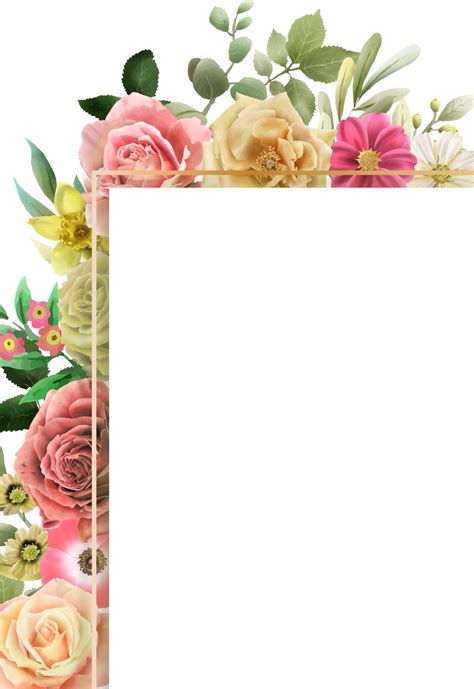 Colorfull Floral Wedding Invitation Card Png