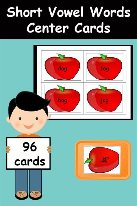 Short Vowel Flashcards 26 Pages 96 Cards Short Vowel Words Short