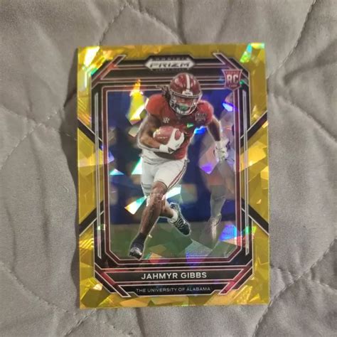 Panini Prizm Draft Picks Jahmyr Gibbs Gold Cracked Ice Rc