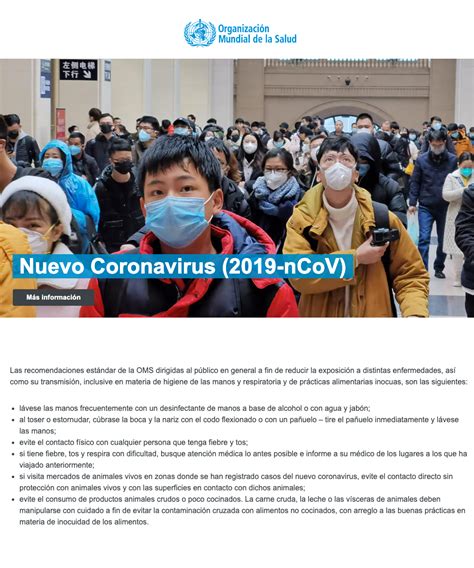 Coronavirus Información Oms Benemérita Universidad Autónoma De Puebla