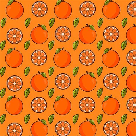 Premium Vector Seamless Pattern Of Orange Fruit