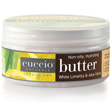 Cuccio Naturale Butter Blend White Limetta And Aloe Vera 8 Fl Oz Non Oily Hydrating Body Butter