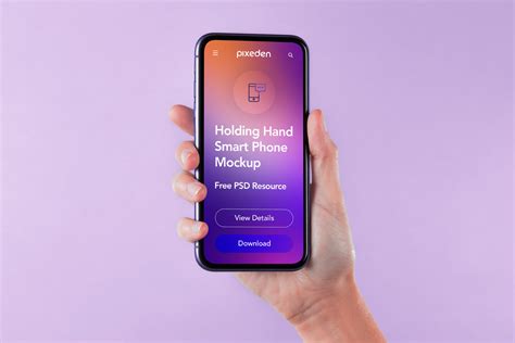 Hand Holding Psd Smartphone Mockup | Psd Mock Up Templates | Pixeden