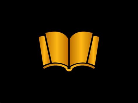 Icono De Libro De Oro Sobre Un Fondo Negro Vector Premium