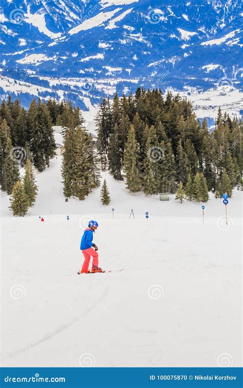 Skier on the Slopes of the Ski Resort of Brixen Im Thale. Tyrol ...