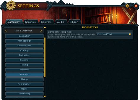 Settingsskills And Experienceinvention The Runescape Wiki