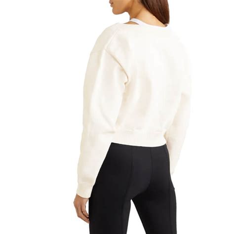 Alexanderwang T Cropped Bi Layer V Neck Sweater Evachic