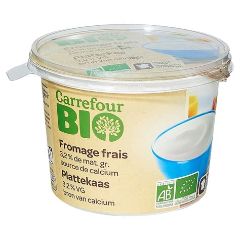 Fromage frais nature Bio CARREFOUR BIO : la barquette de 500g à Prix ...