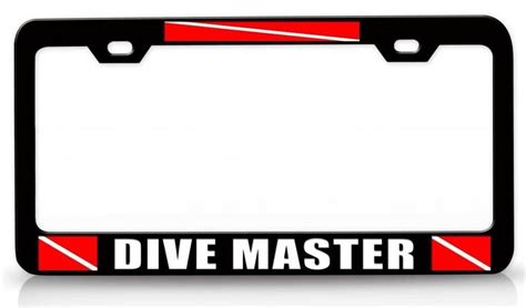 DIVE MASTER Scuba Flag Steel Metal License Plate Frame Bl # 11 | Steel metal, Scuba diver ...