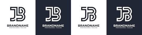 Logotipo De Monograma Jb Simple Adecuado Para Cualquier Negocio Con