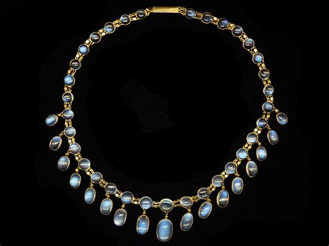 Edwardian 15ct Gold Moonstone Festoon Necklace The Antique Jewellery