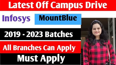 Latest Off Campus Drives Batch Infosys Mountblue Jobs