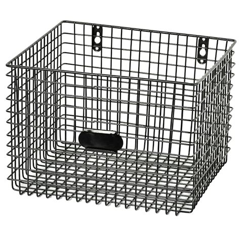 Black Metal Wire Wall Basket, Large